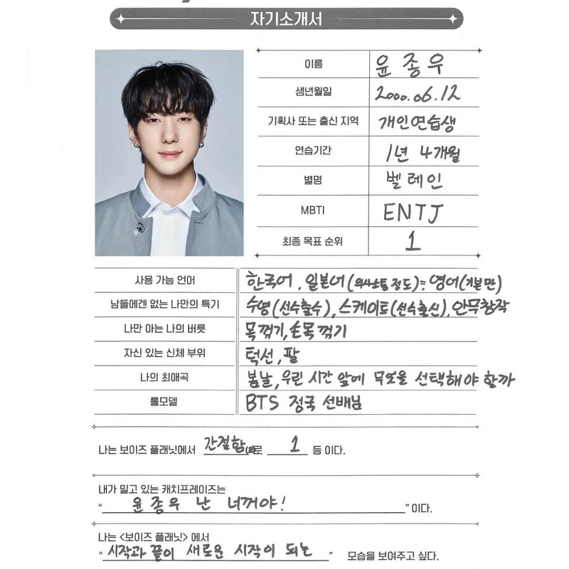 가수 종우 프로필 썸네일